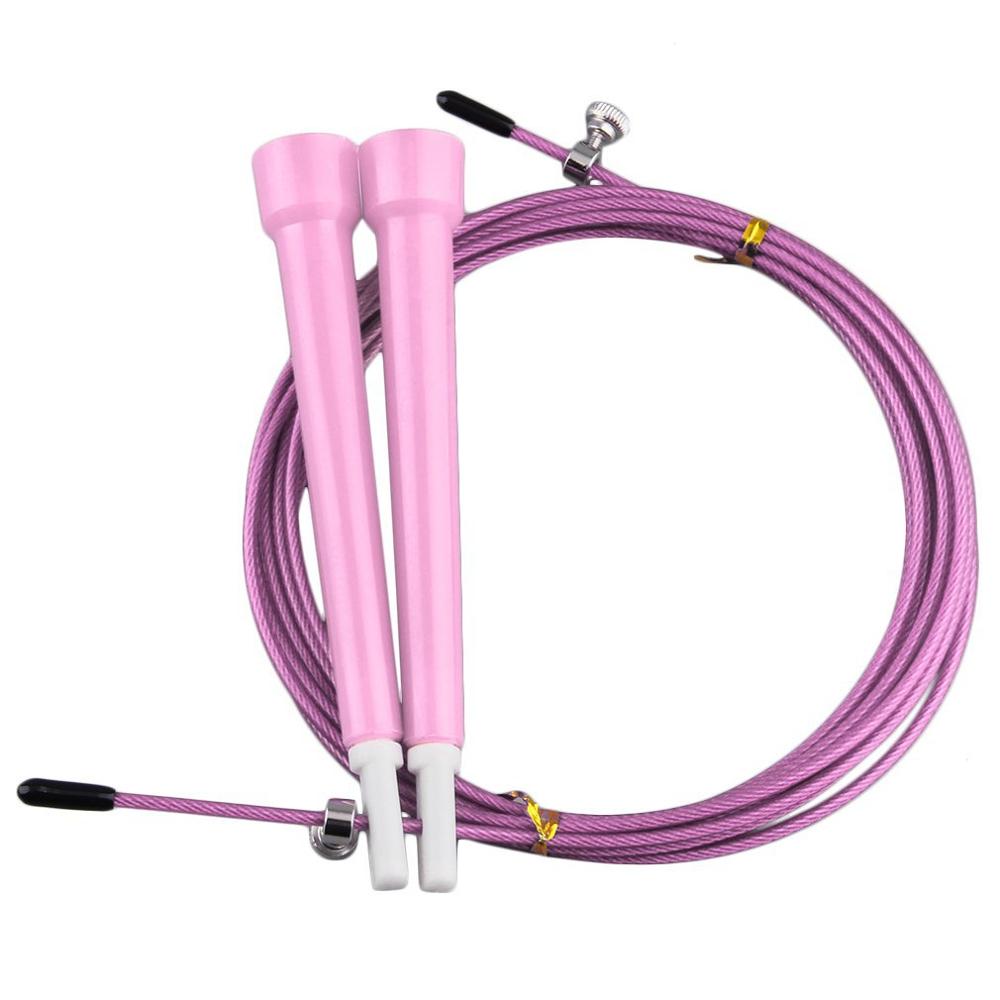 Jump Skipping Ropes Cable Steel Wire Adjustable Fast Speed ABS Handle Flexible Jump Ropes Crossfit Training Boxing Sports Exerci: pink