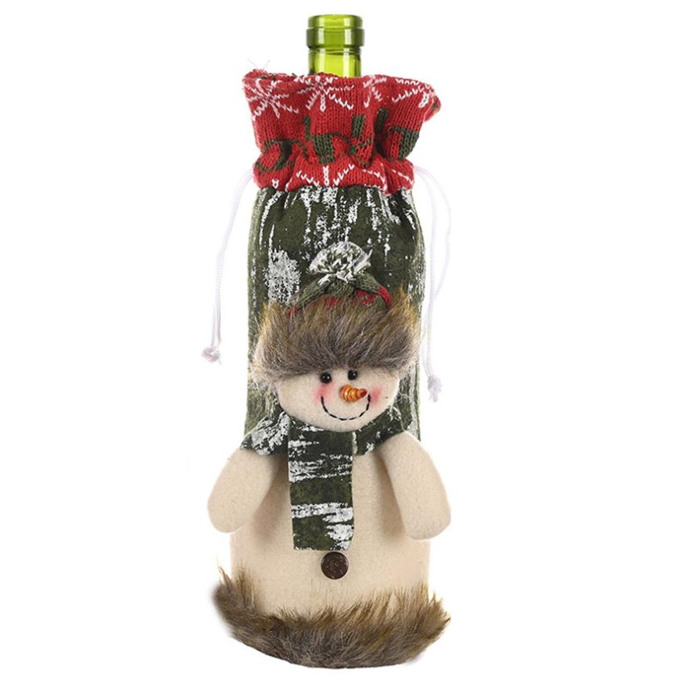 Jul rödvinsflaska hållare täckväska elf champagne rödvinsflaska set dekorer julbordsdekorationer