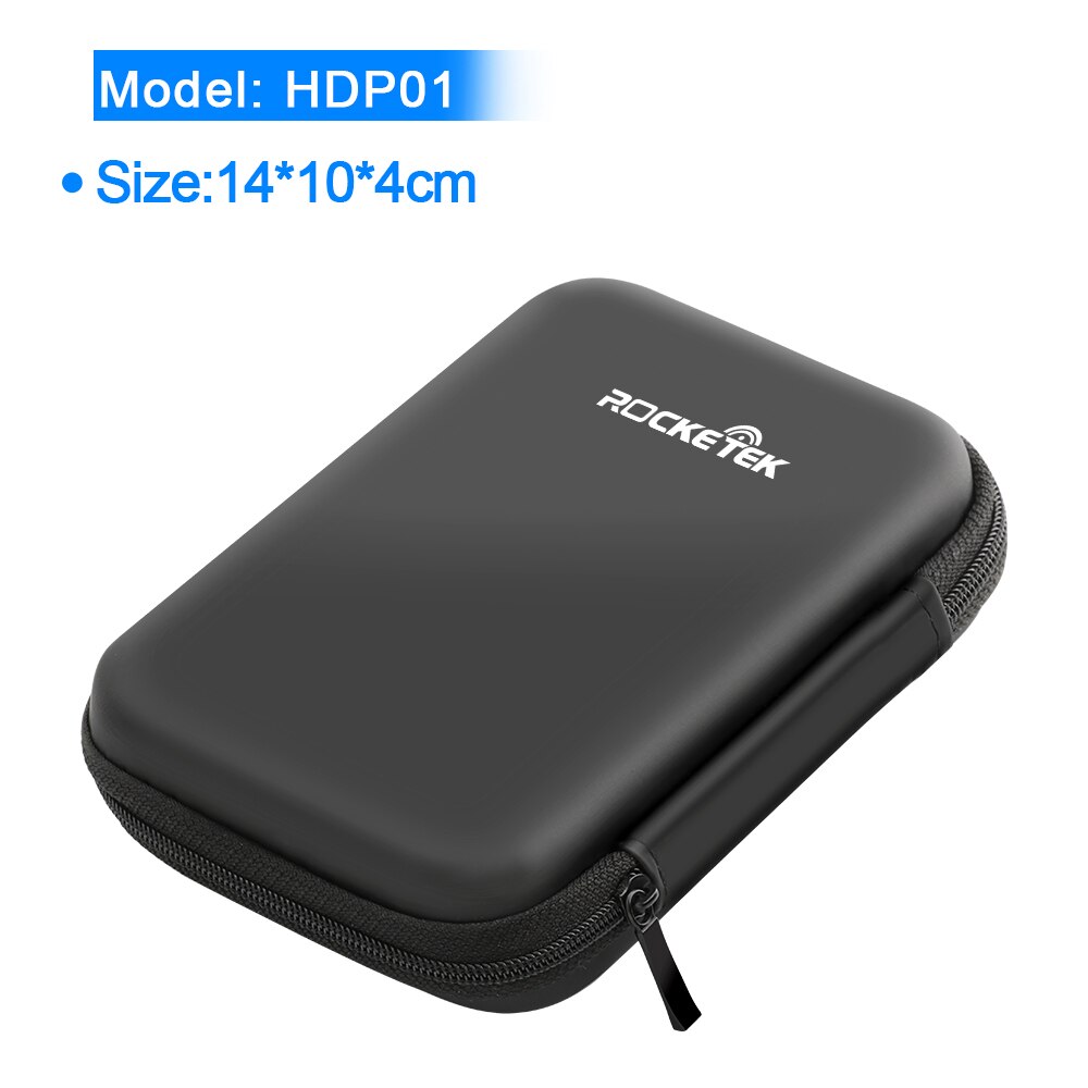 Rocketek Carrying Case External Hard Disk Protection Storage Bag for 2.5" HDD SSD Drive Cover Enclosure Power Bank Pouch Box: HDP01