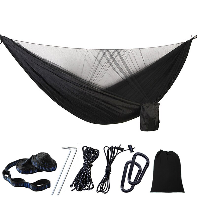 Tienda de campaña Pop-Up, hamaca, toldo, lona para lluvia, Mosca, mosquitera portátil, hamaca para dormir, cama, columpio, muebles de exterior OD002: Black