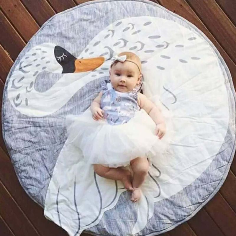 Bébé bambin jouer tapis de sol dessin animé cygne enfants ramper couverture enfants chambre poussette décor accessoires