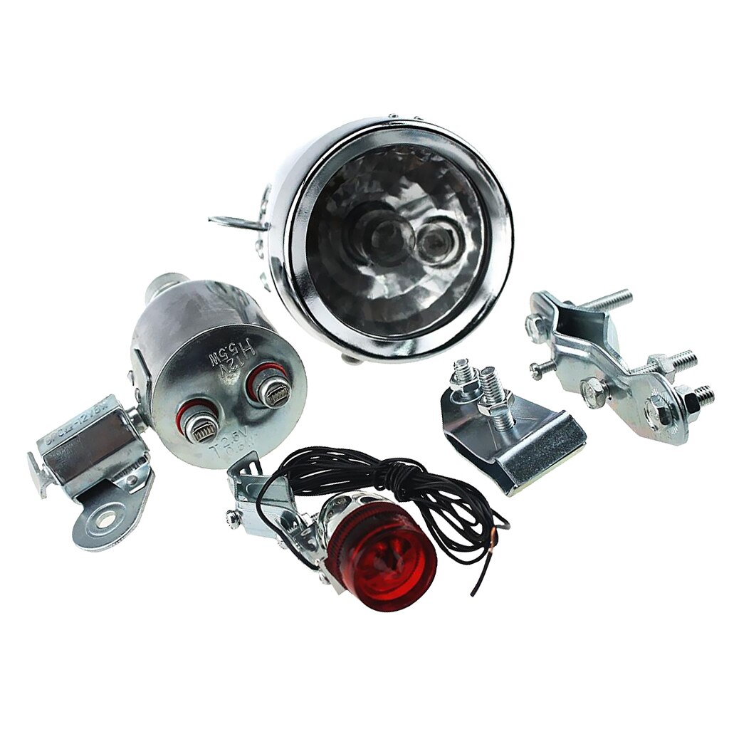 Generador de fricción Universal para bicicleta, Kit de luces delanteras y traseras, Dinamo, 12V, 6W