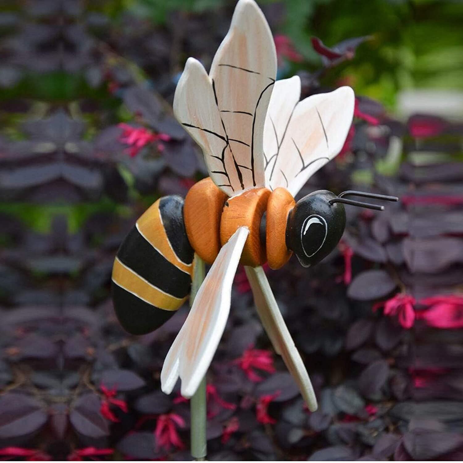 Bee Wind Spinners Garden Sculptures Series Whirly Outdoor Lawn Decor Courtyard Farm Yard Insect Home Decorative