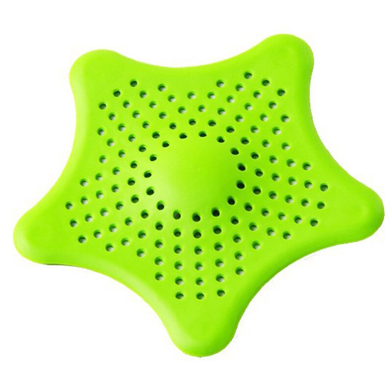 1pc stjernet formet silikone vask siler kloak udfald filter kloak drænmåtte hårstopper fangst dørslag køkken køkkenredskab: Grøn