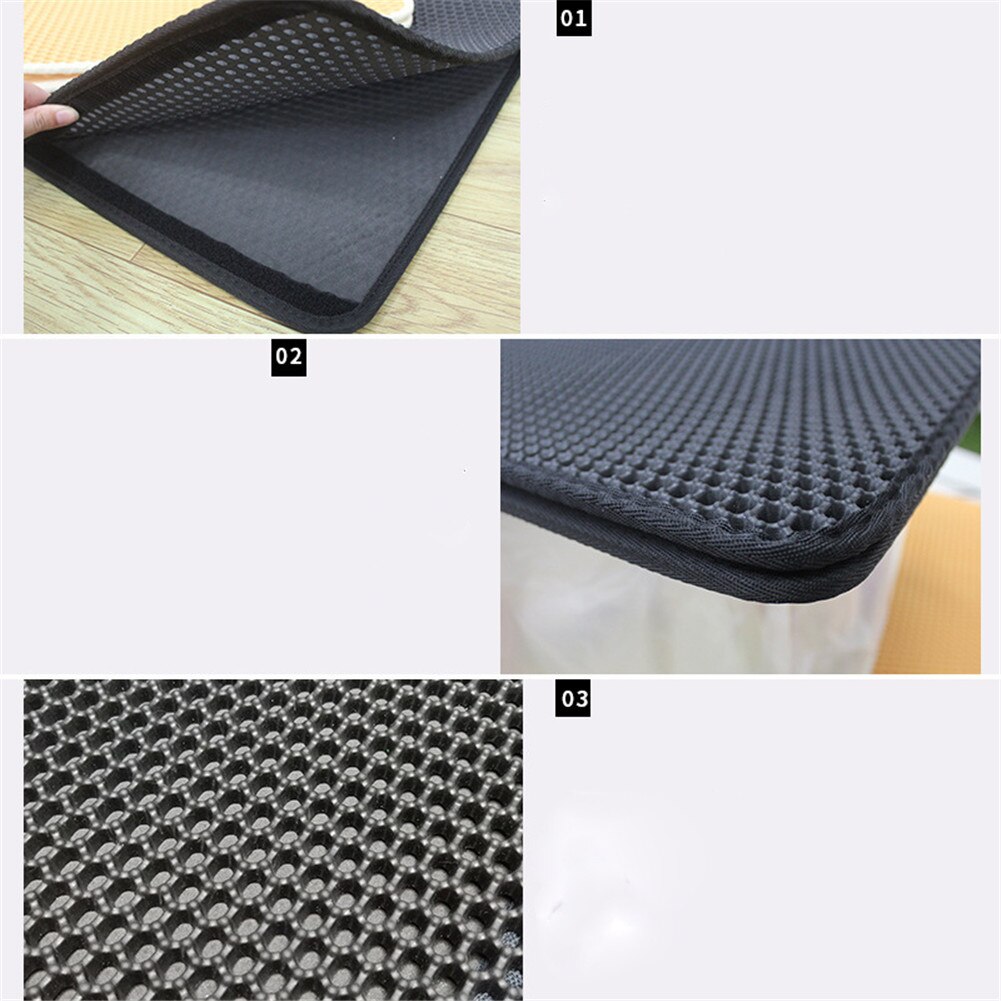 Cat Litter Mat Waterproof Pet Double EVA Layer Non-slip Foldable Kitten Sand Pads Layer Litter Box Cleaning House Cats Toilet