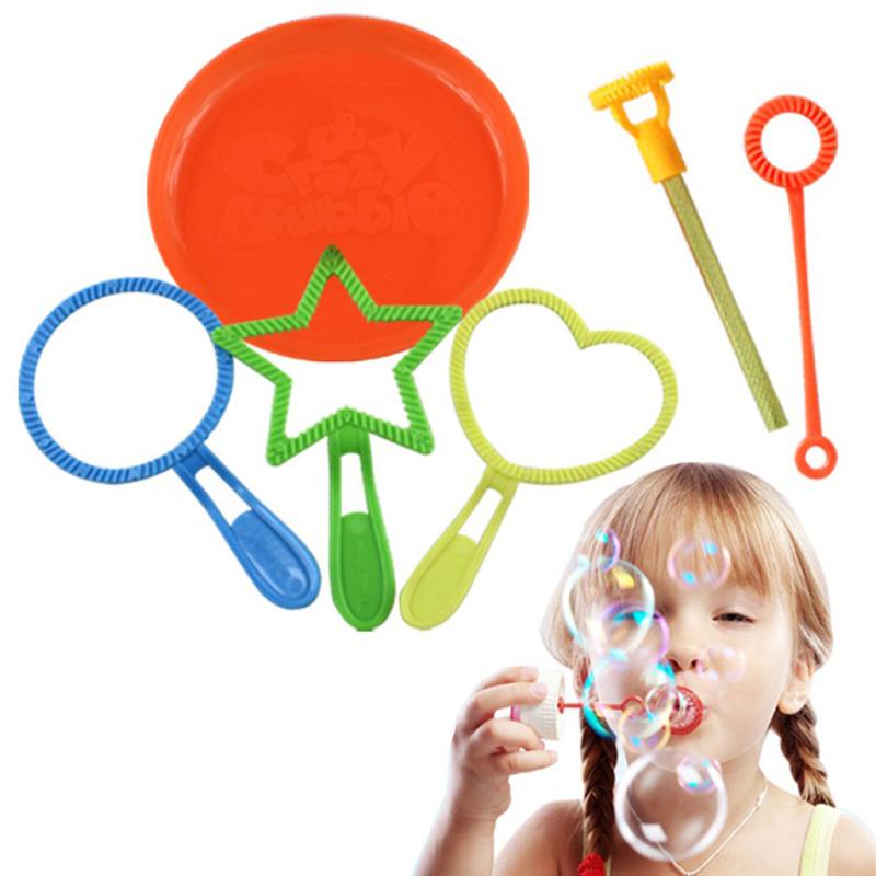 6pcs MOONBIFFY Bubble Wand Tool Soap Bubble Concentrate Stick Bubble Maker Blower Set For Kids