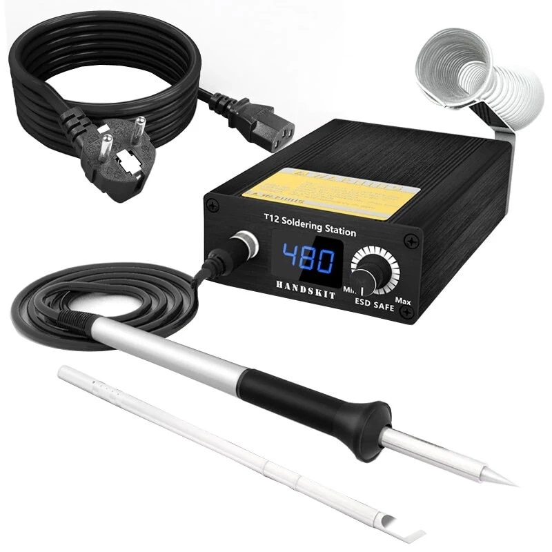 T12 Soldering Station Infrared Soldering Station Portable BGA Rework Station Welding Tools 200-450℃ with T12-K T12-BL Soldering