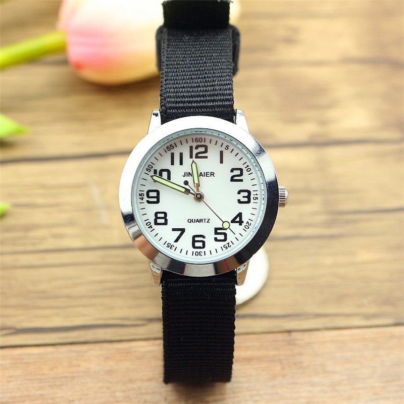 simple boys and girls learn to time number quartz watch kids luminous hands tutor nylon sports Dibujos de reloj
