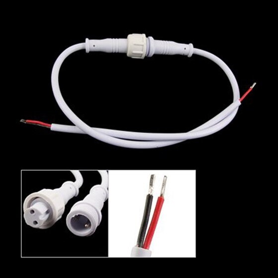 AUTO -LED Light Strips Male Female 2 Pin Waterproof Connector Cable White