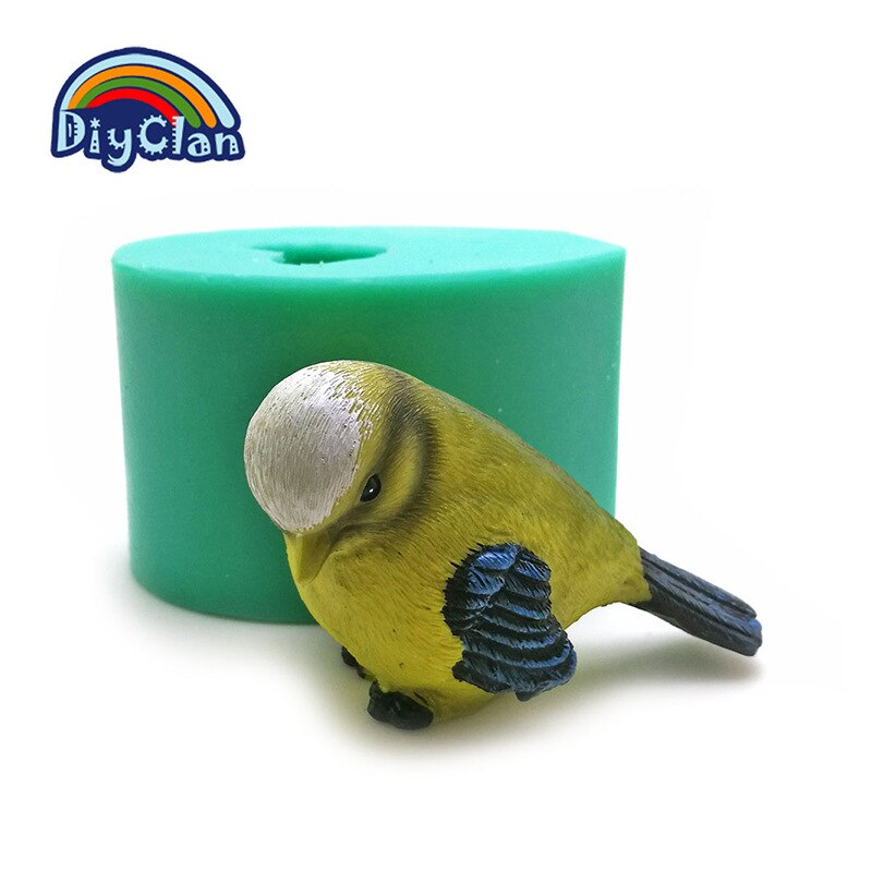 Diy silikon fugleformer såpe salt skulptur form for kake sjokolade dekorasjon 3d simuleringshåndverk: C