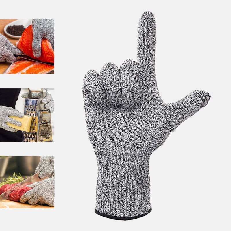5 sikkerhedsskæresikre handsker mod skærebeskyttelse gmg grå hppe ansi anti-cut niveau arbejdshandsker sikkerhedshandsker køkken magiske handsker