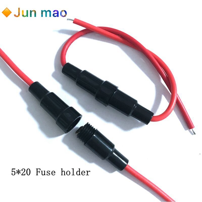5 Pcs Tipo di Vite 20 Awg Filo di 5X20 Mm Fusibile in Linea di Casa Porta di Protezione Fusibile in Linea Titolare di Rame filo Componenti 5A 220V 5*20