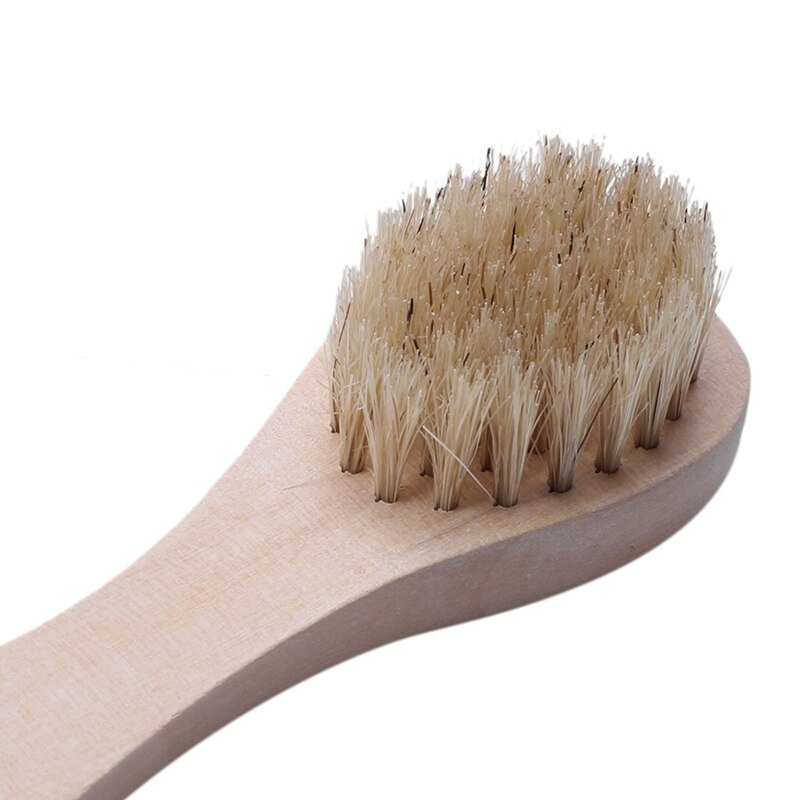 Houten handvat borstel met zwijnenhaar gezichtsborstel natuurlijke haren houten hand - huidverzorging & spa producten