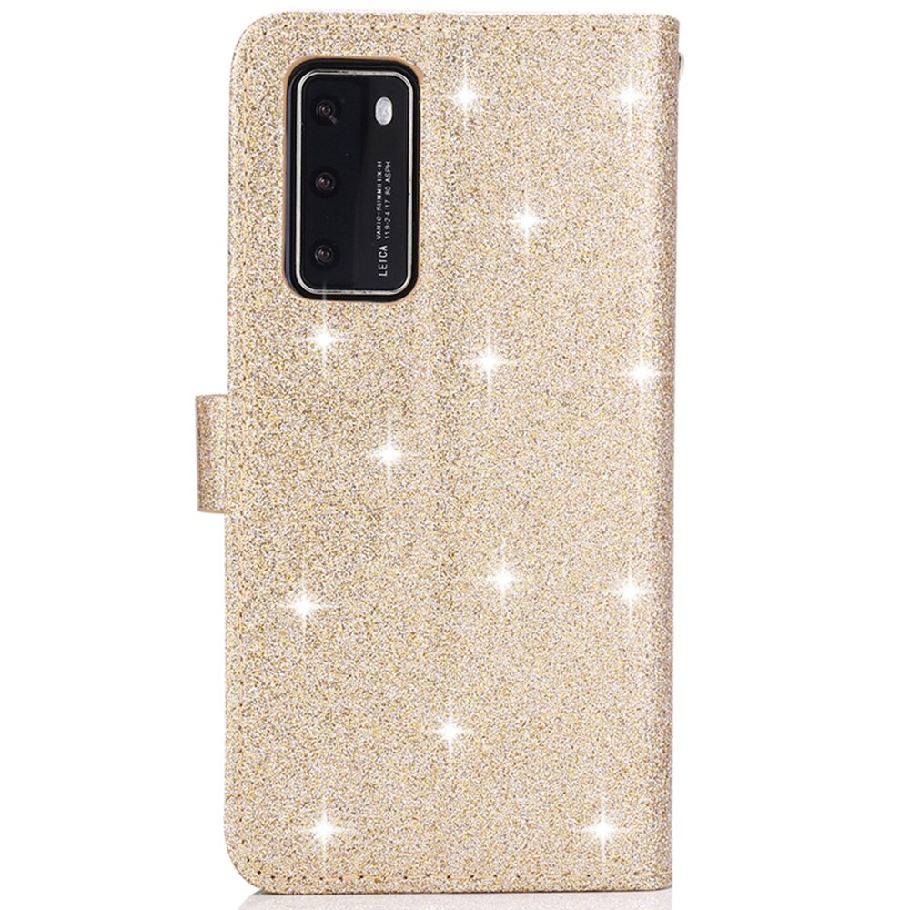 Glitter Leather Wallet Case for Huawei Flip Cover Protector P40 P30 Lite P20 Pro Mate10 Mate20 Pro