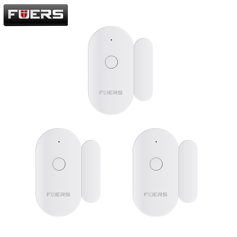 FUERS Wireless WiFi Mini Magnetic Sensor Tuya Smart APP Control Home Safety Protection 2.4GHz Smart Door Sensor: 3 pcs