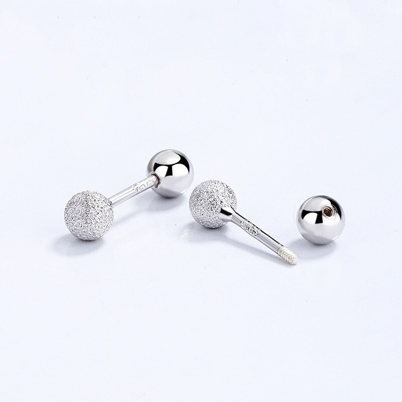 Inzatt ohrstecker aus 925 mit geometrischem, rundem perlenmuster für damen – klassischer, feiner schmuck