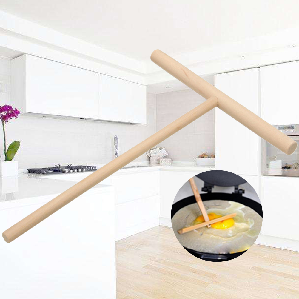 1/2pcs Wood Indispensable Crepe Batter Spreader Skillet Pan for Kitchen Utensils
