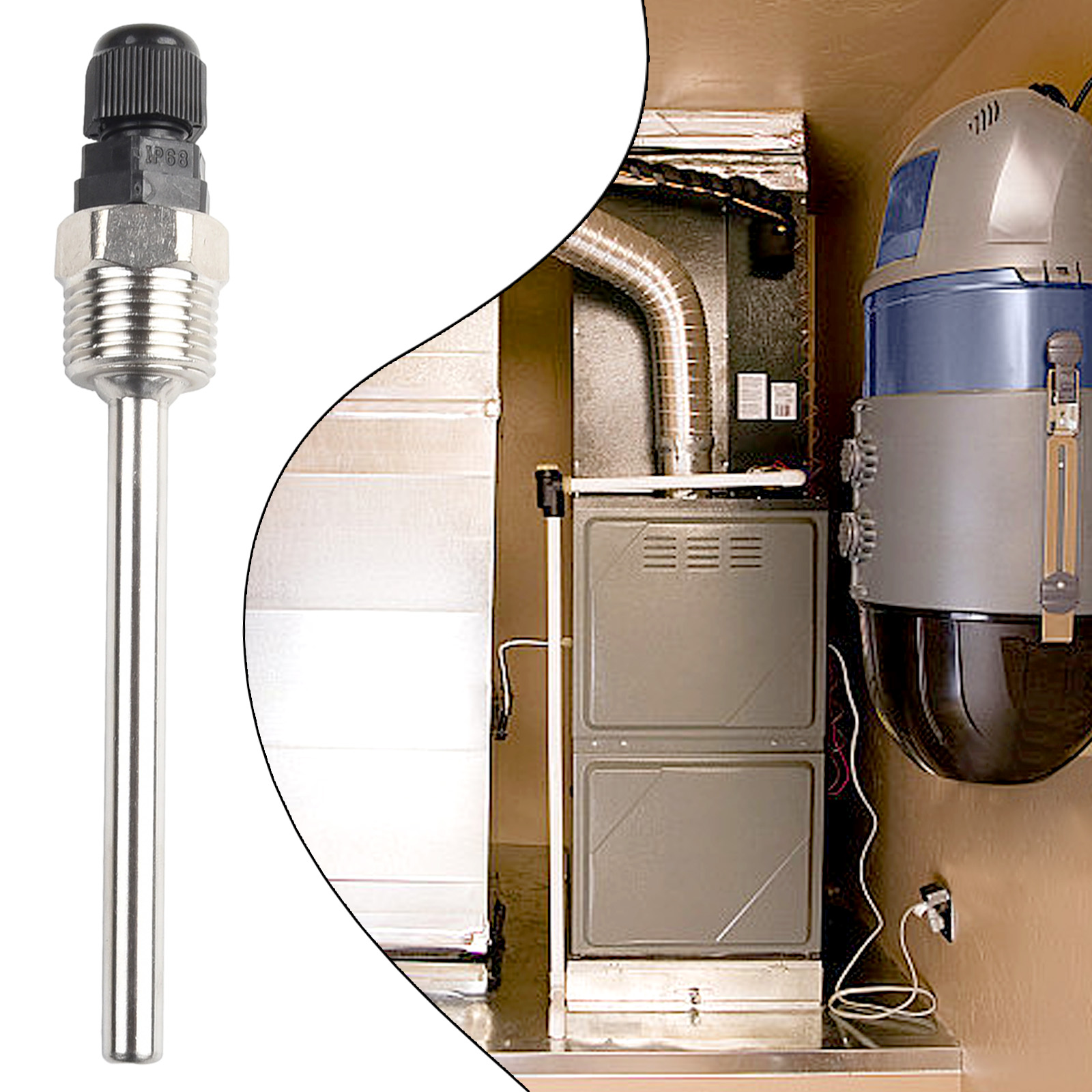 Thermowell de aço inoxidável L30-300mm 1/2 bsp g rosca para sensores de temperatura caber diâmetro 6mm tubo termômetro higrômetro