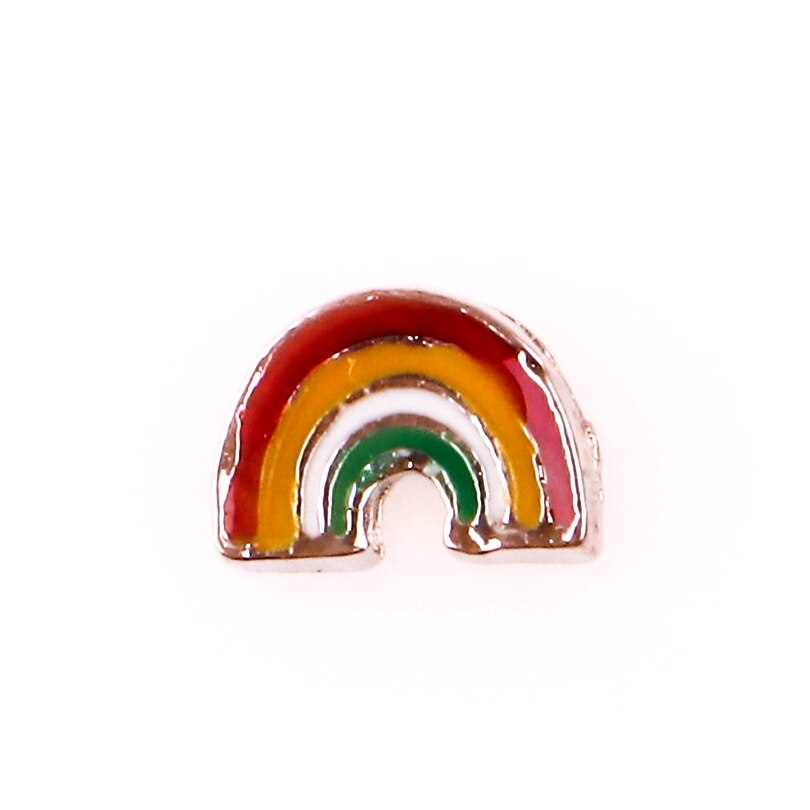 20Pcs/lot Enamel Colorful Rainbow Floating Charms Making Earring Pendant Locket DIY Jewelry Accessories: F721