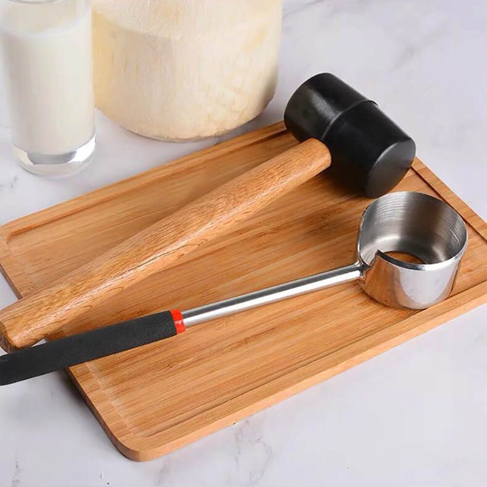 For Young & Mature Coconuts By Coconut Tools For Meat Removal With Hammer Coconut Opener Set