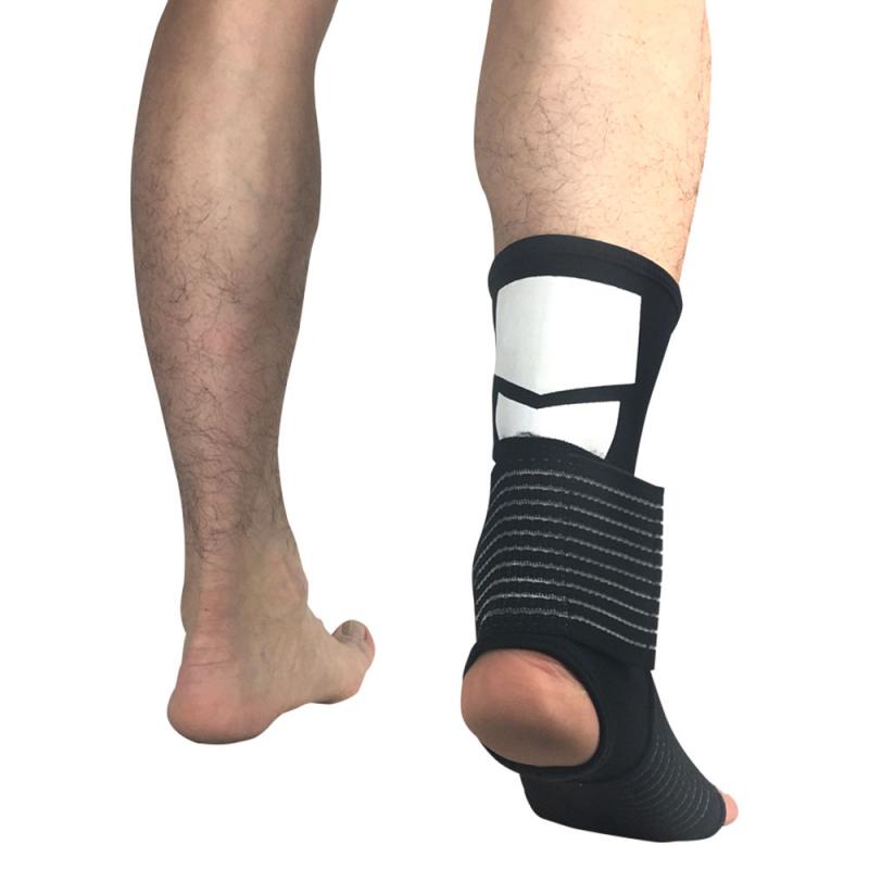 1 pc sportsankelbøyler kompresjonsstropp ermer støtter 3d vevd elastisk bandasje fot beskyttelsesutstyr treningsstudio Fitness #sd: Svart / L