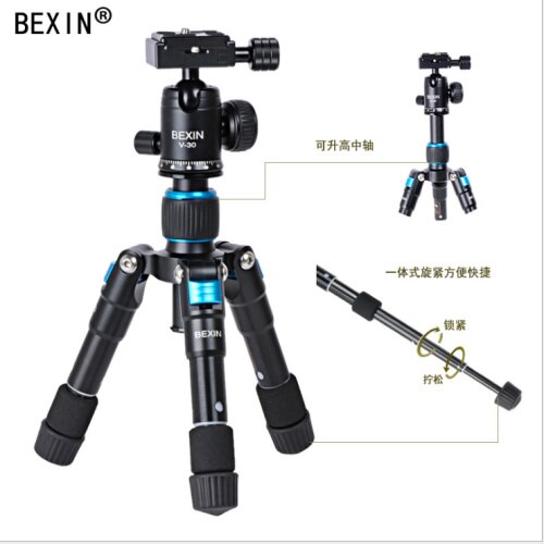 Tripé universal dobrável para celular, compacto, flexível, com cabeça redonda, para câmera dslr