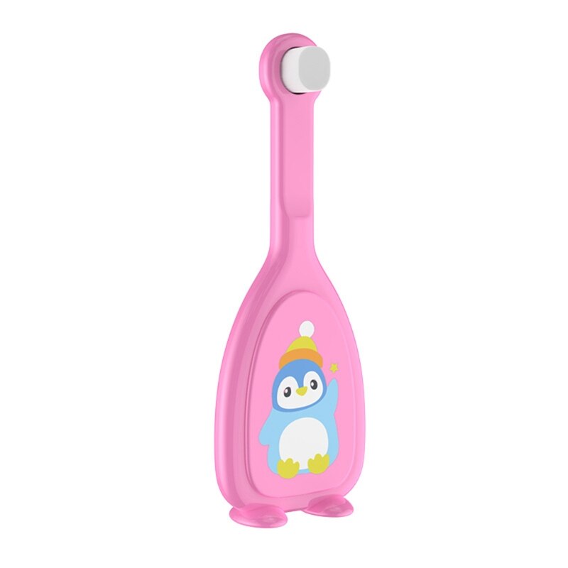 B2eb crianças escova de dentes macio cerdas finas escova de dentes dos desenhos animados escova de cuidados orais dentes branqueamento ferramenta de limpeza para crianças: Pink