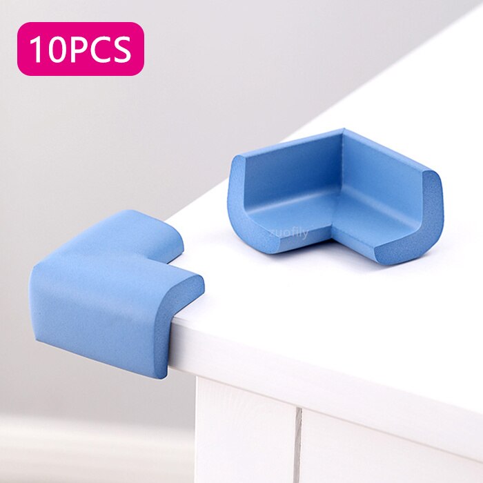 Protecteur d'angle de Table pour bébé, 10 pièces, housse de Protection de coin de meuble, bord droit doux, Protection de bord de Table pour bébé: Blue