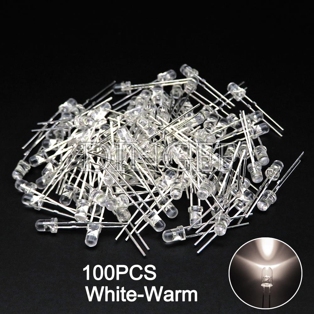 100PCS 3mm 5mm LED Diode F3 F5 Assorted Kit White Green Red Blue Yellow Orange Pink White DIY Light Emitting LED Diode Connector: green / 50W