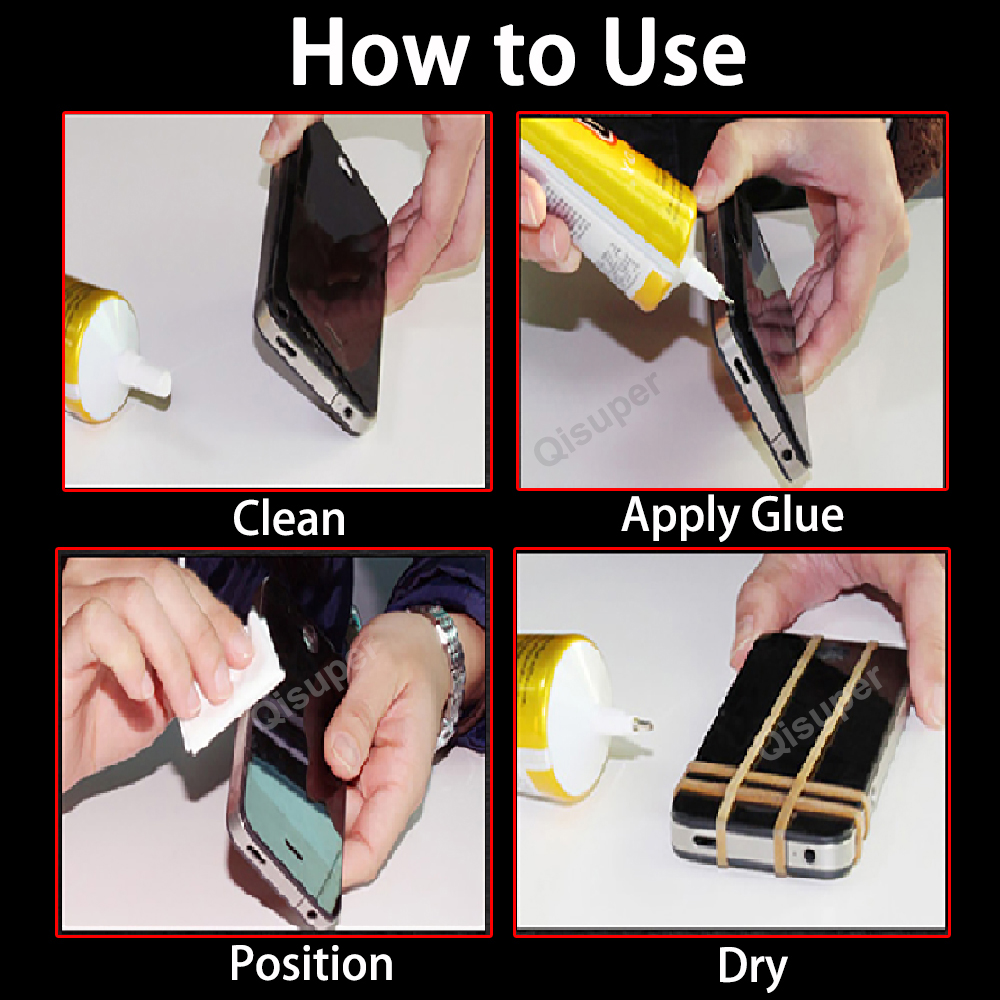 Waterproof Black Glue Phone Contact Epoxy Resin Adhesive Textile Leather Crystals Clothes Plastic Sealant T9000 15ml 50ml 110ml