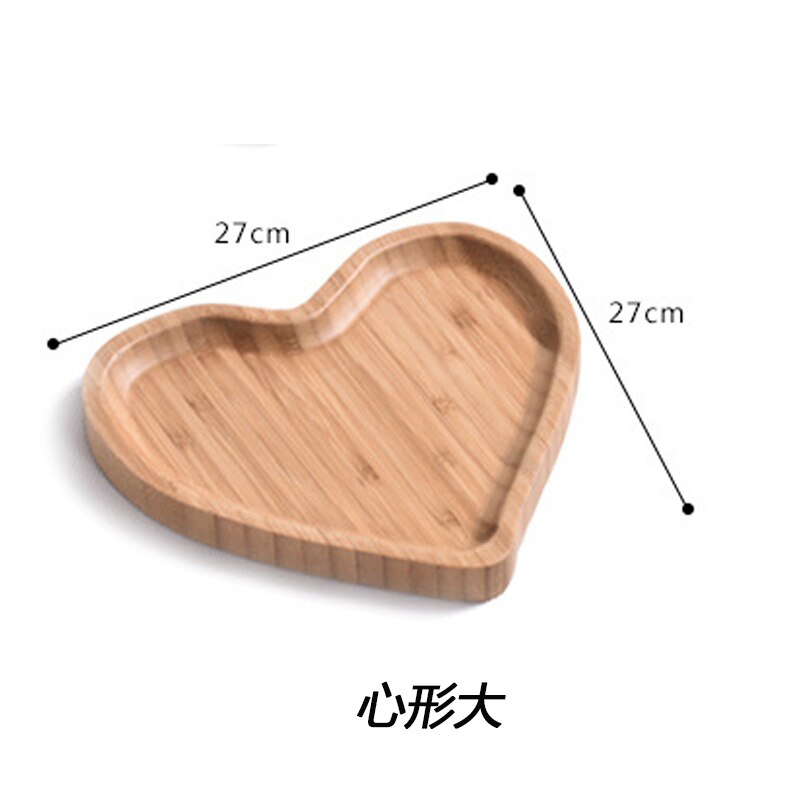 Houten Hart Vorm Fruit Lade Multi-Raster Platter Europese Stijl Home Decoratie Snacks/Salade/Gedroogde Fruitschaal: L