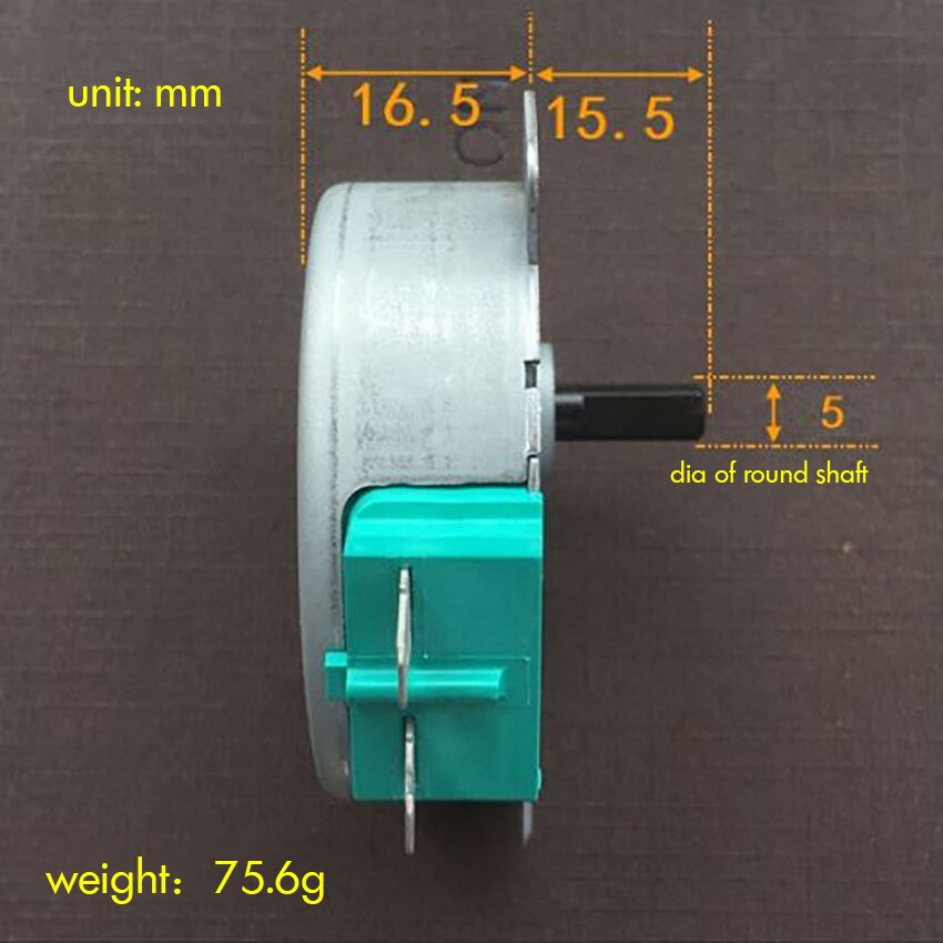 CW Round Claw Pole Permanent Magnet Synchronous Motor AC 100V 50/60HZ, 3W D Shaft AC Synchronous Motor 4.2~5rpm, Shaft Dia 5mm