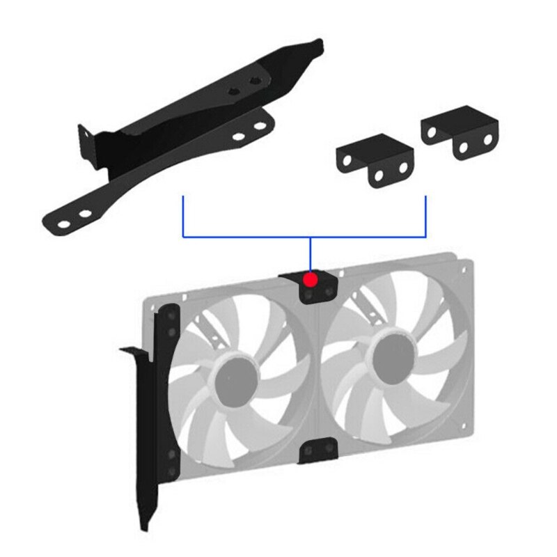 Voor Video Kaart Diy Ondersteuning Pci Slot Bracket Installeren Dual Fan Mount Rack
