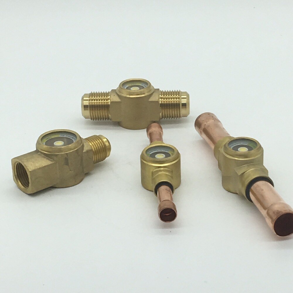 1/4" threaded sight glass indicates cooling system mositure & refrigerant status at the site to protect the system running safe