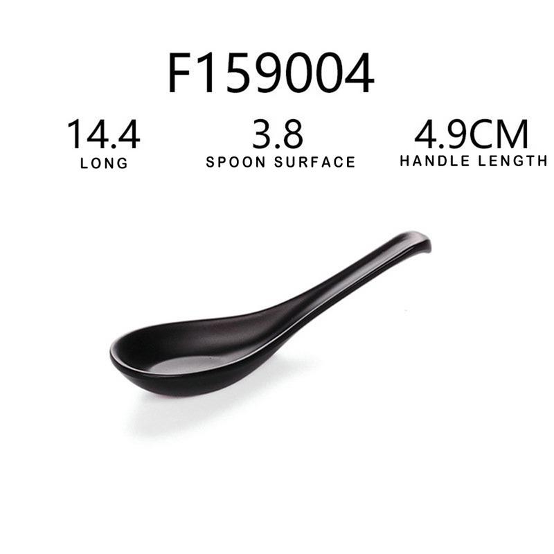 Spoon Soup Spoon Black Matte Ladle Spoon Plastic Japanese Style Melamine Tableware Anti-Fall Tortoise Shell Shaped Spoon: 159004