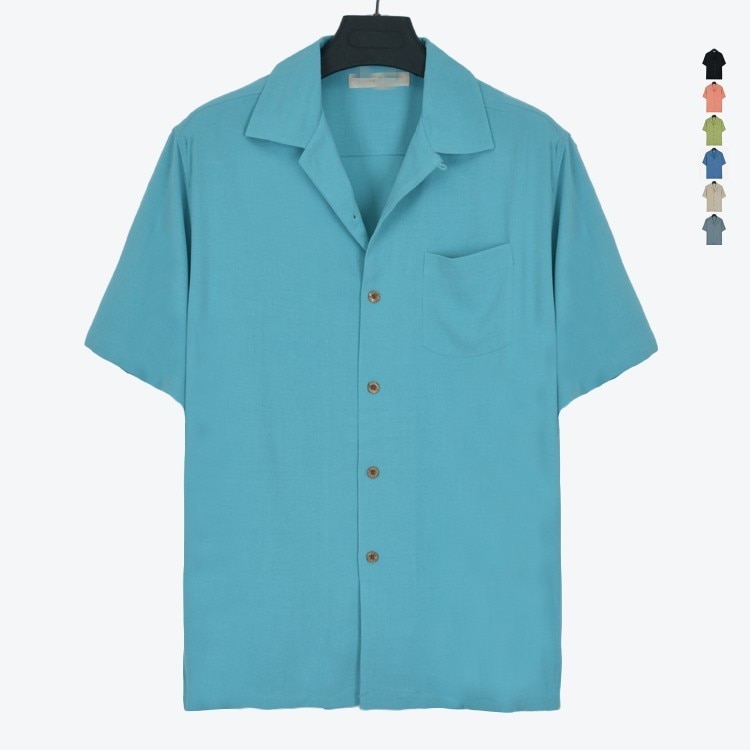 Vier kleuren zijden overhemden heren effen korte mouwen plus size herenoverhemd casual enkele zak zwart blauw grijs groen grote pasvorm 85-130kg