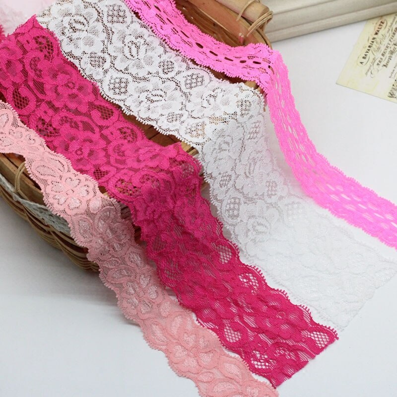 Elastic Bands More Floral Edge 1 meters/lot Stretch Trim Lace Ribbon Trimming Home Clothing Embroidered Craft Ornaments