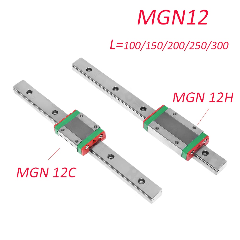 12mm Linear Guide MGN12 100 150 200 250 300 mm + MGN12H or MGN12C carriage 3d printer CNC