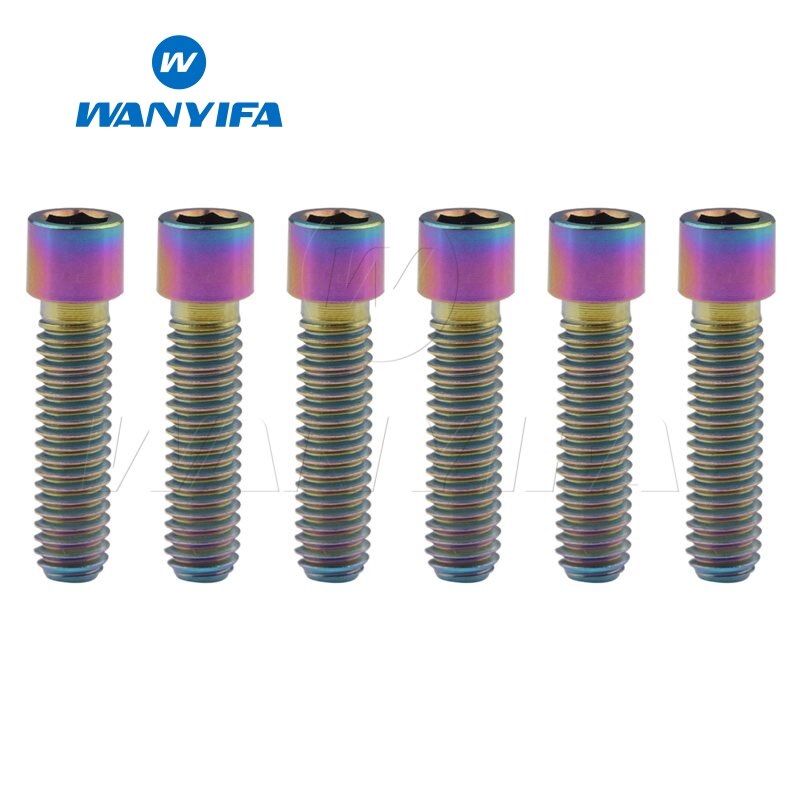 Wanyifa 6 kpl  m4 x 10 13.5 15 20 25 mm titaani kuusiokoloavain pieni kantapultti pyörän vaihtajan ruuveille