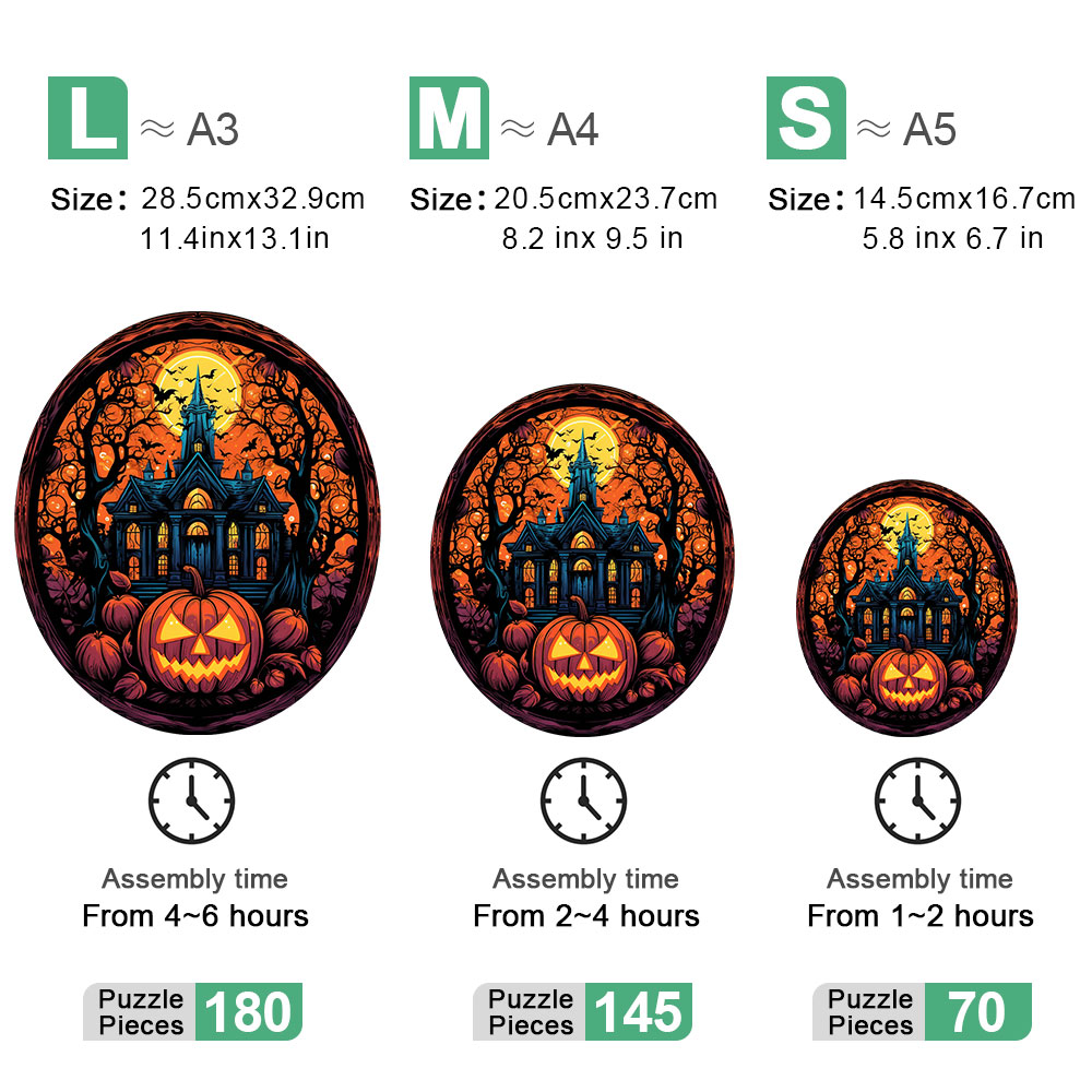 Wooden halloween pumpkin puzzle, personalized 3d-- piece puzzle for adults and children, educational toy, family interactive game