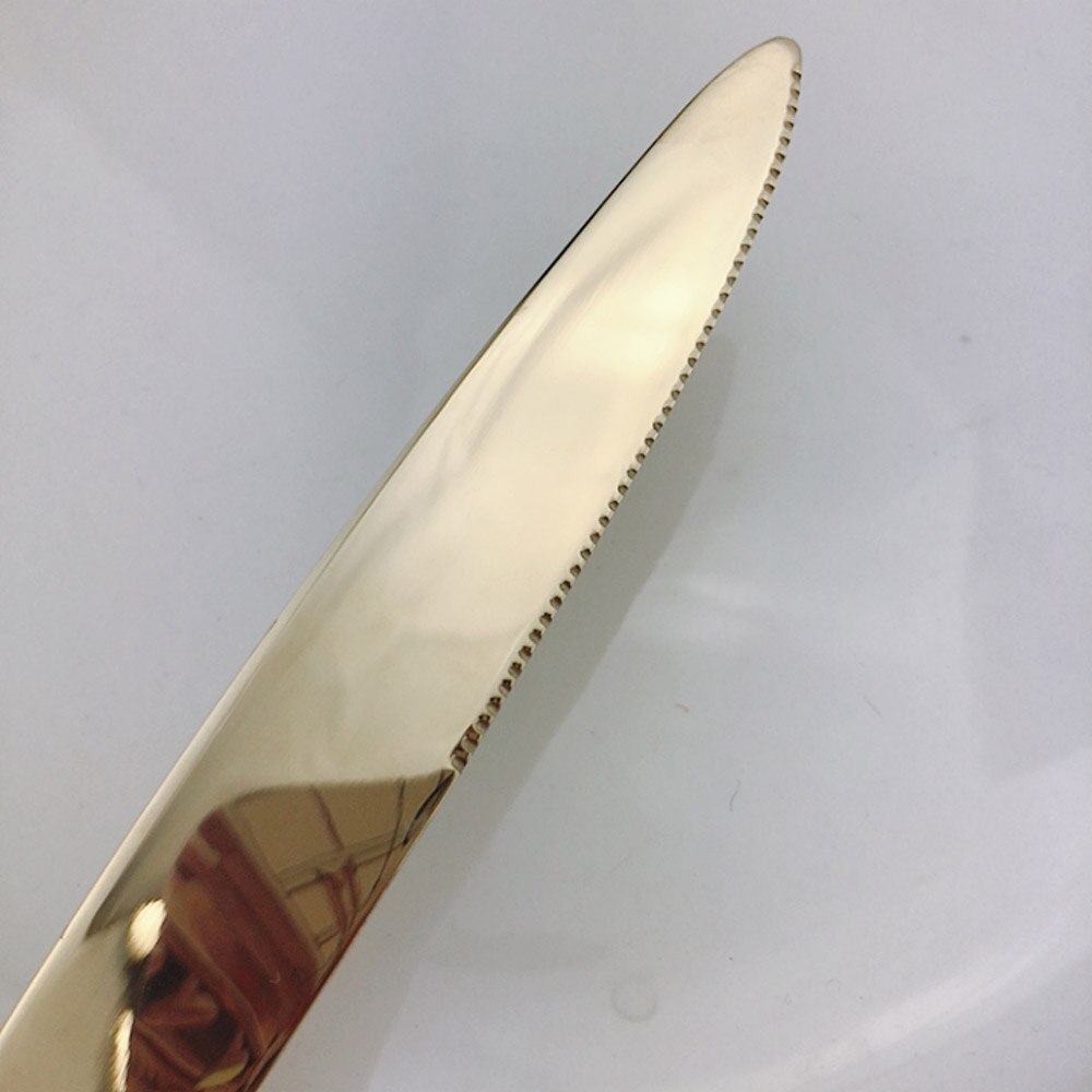 Set  of 4 lyxiga glänsande spegel champagne kniv gaffel sked bestick servis set 304 rostfritt stål bestick silver set