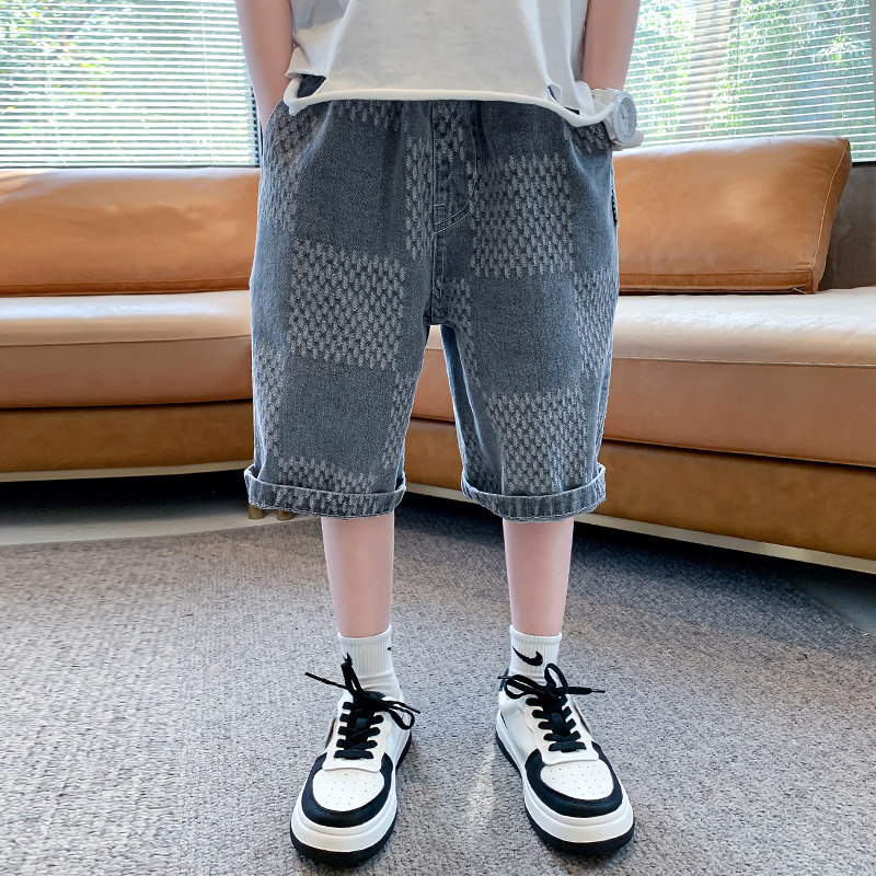 Denim kurze Hose für freundlicher Jungen 2022 Sommer lässig Baumwolle Einfarbig freundlicher Kurze Jean Knie Länge Hosen 5 zu 14 Jahre alt