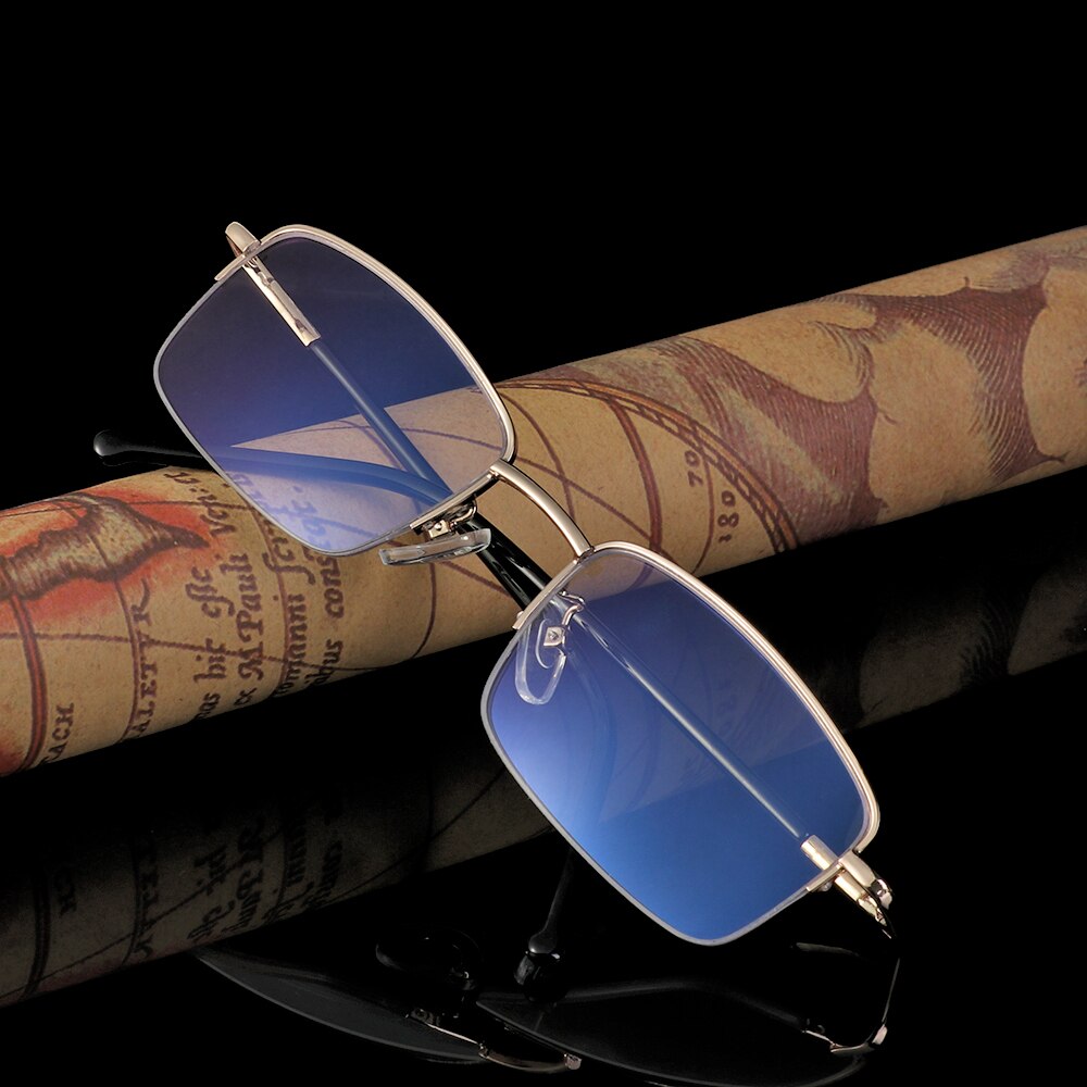 Titanium Frame Metal Progressive Multifocal Reading Glasses Bifocal Anti Blue Light Presbyopia Glasses Women Men