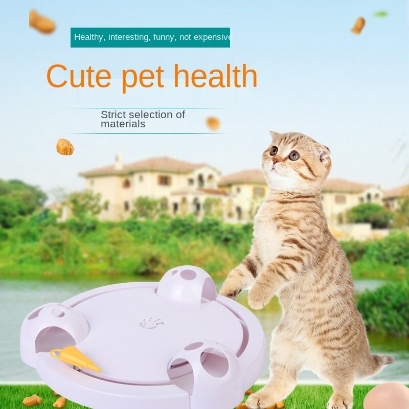 electric cat toy cat turntable crazy game cat catching mouse doggs pet products