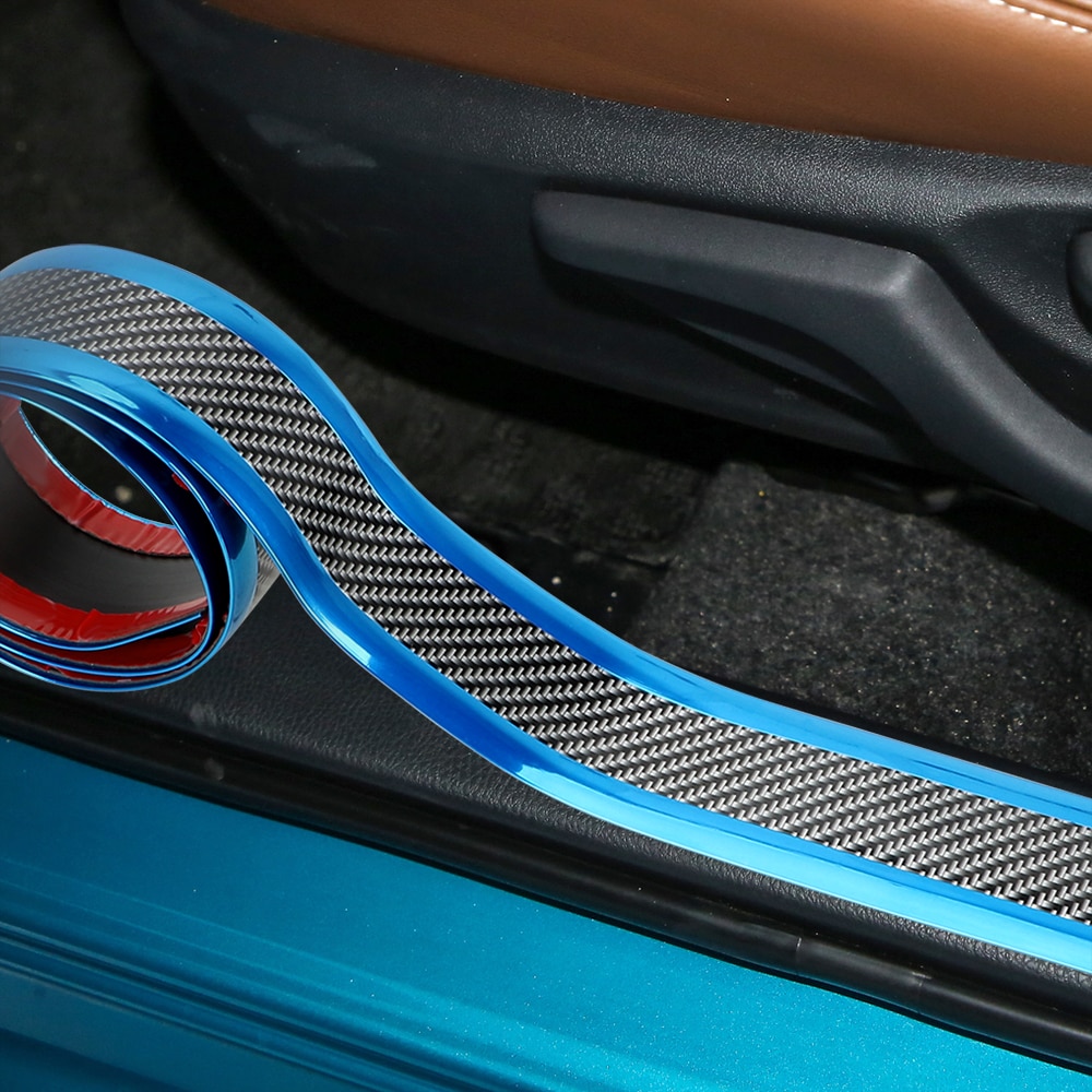 2m*3cm Carbon Fiber Car Moulding Trim Protector Bumper Strip Waterproof Decors E - Foto 11