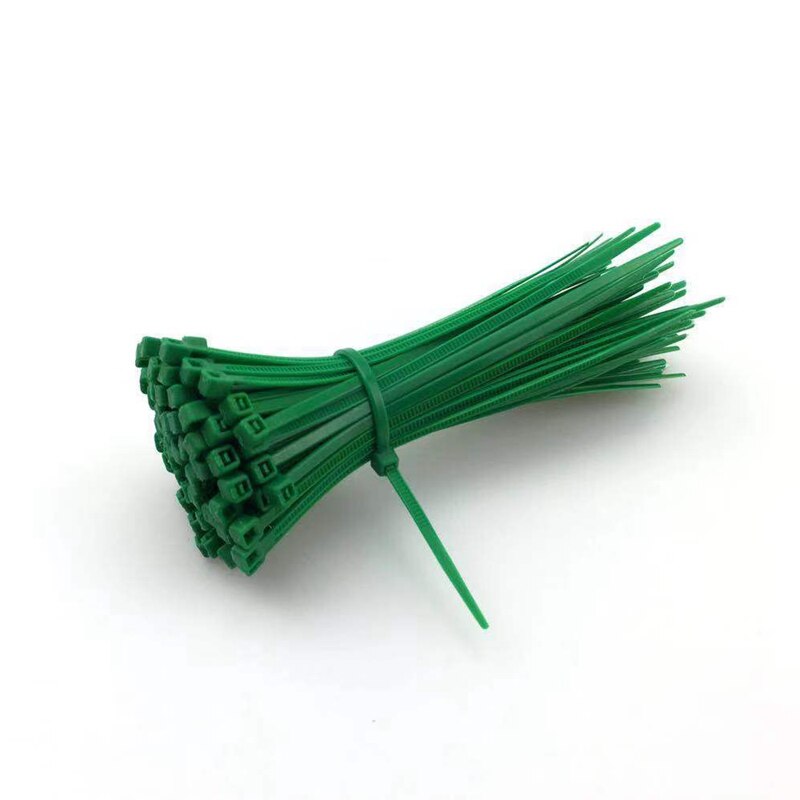 100Pcs 3*100mm Colorful Self-locking Nylon Cable Ties Plastic Velcro Cable Zip Tie Wraps Home Office Wire Organizer Tools: Green
