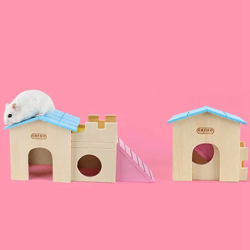 Nette Hamster Versteck Holz Lustige Hamster Spielen Lebensraum Hamster Haus Haustier DIY Versteck Hütte Spielzeug Kleine Ebene Liefert