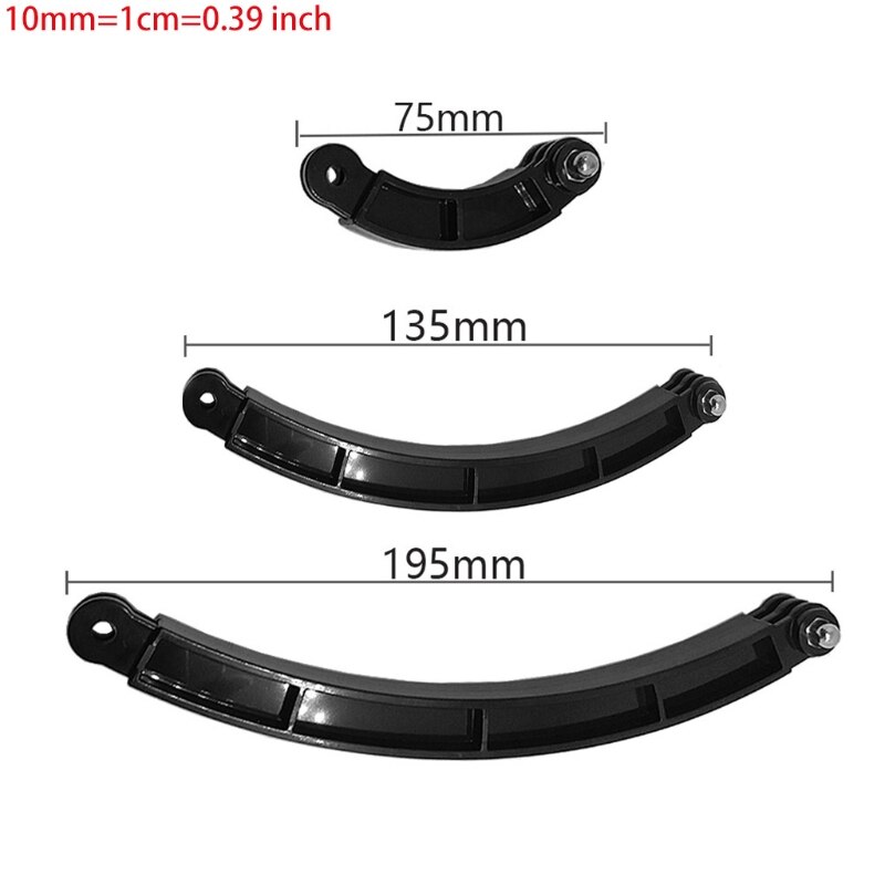 3 in 1 Helmet Mount Adapter Extension Arm,Adjustable Curved Extension Pivot Arm Mount Holder Monopod Bracket B03C