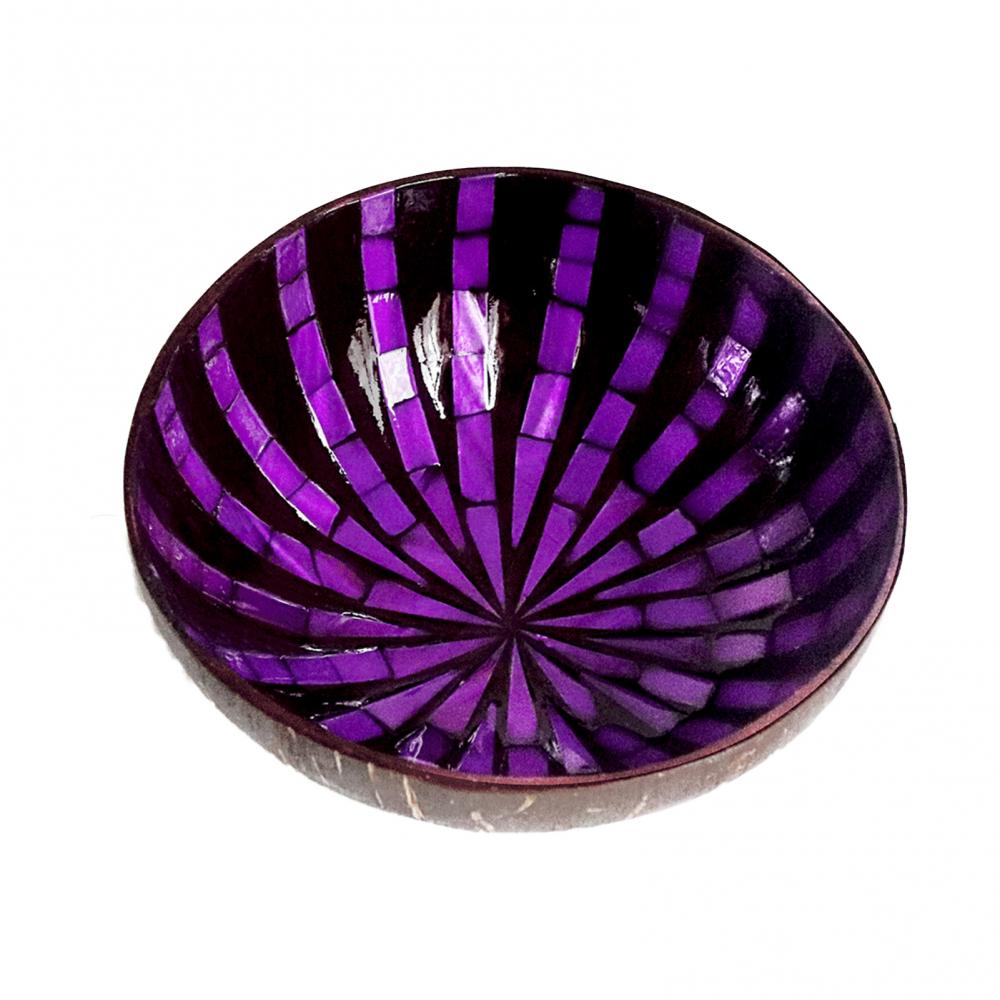 Container Natural Salad Bowl Bowl Coconut Shell Coconut Candy Ice Cream Bowls Food Coconut Bowls Handmade Fruit Home Decor: Purple