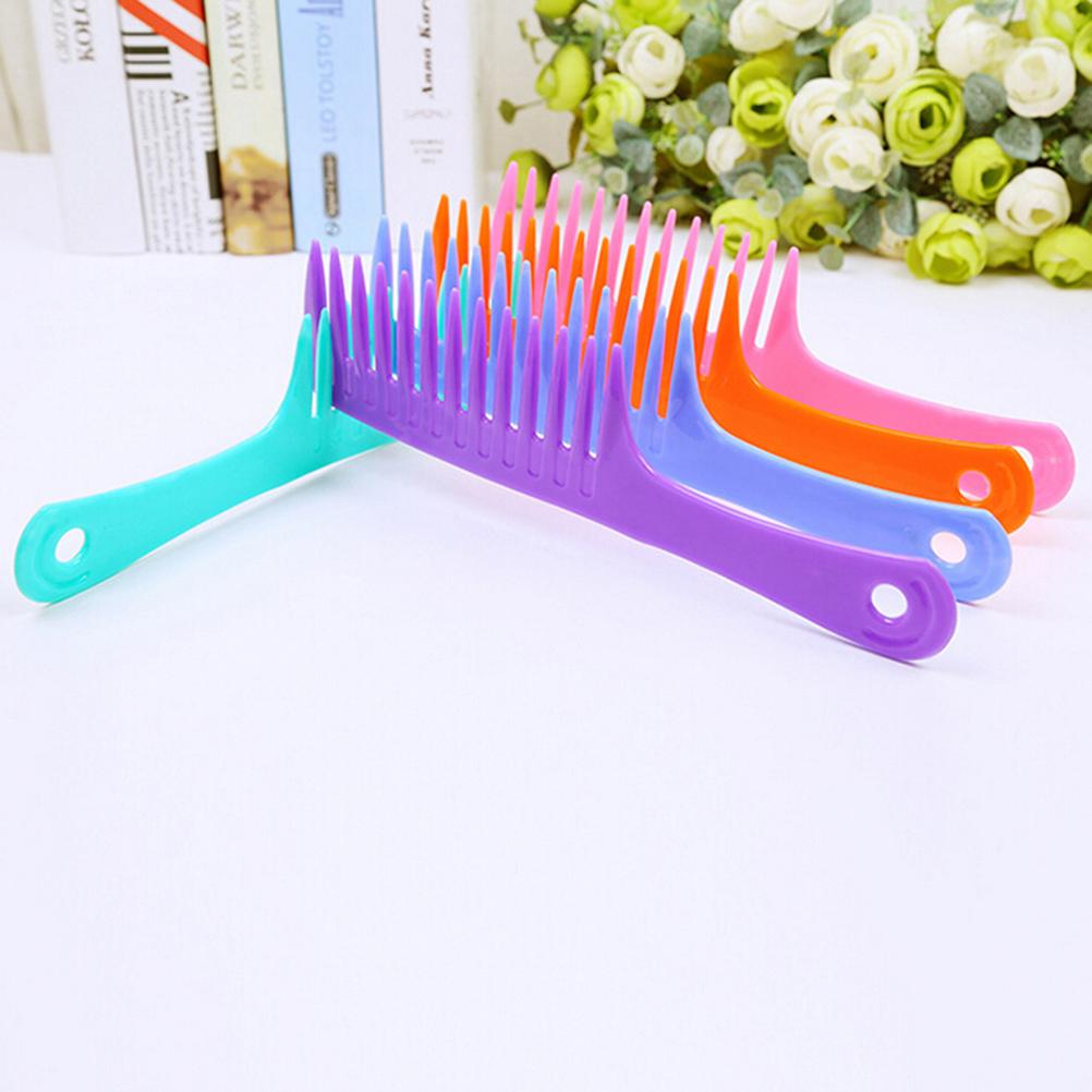 Dientes anchos 23,8 cm peluquería peine transparente pelo peine peluca para peluquería desenredar grandes para cabello peine Ideal al azar Color 1PC